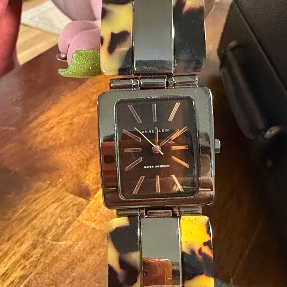 Anne Klein Tortoise and Gold Watch
